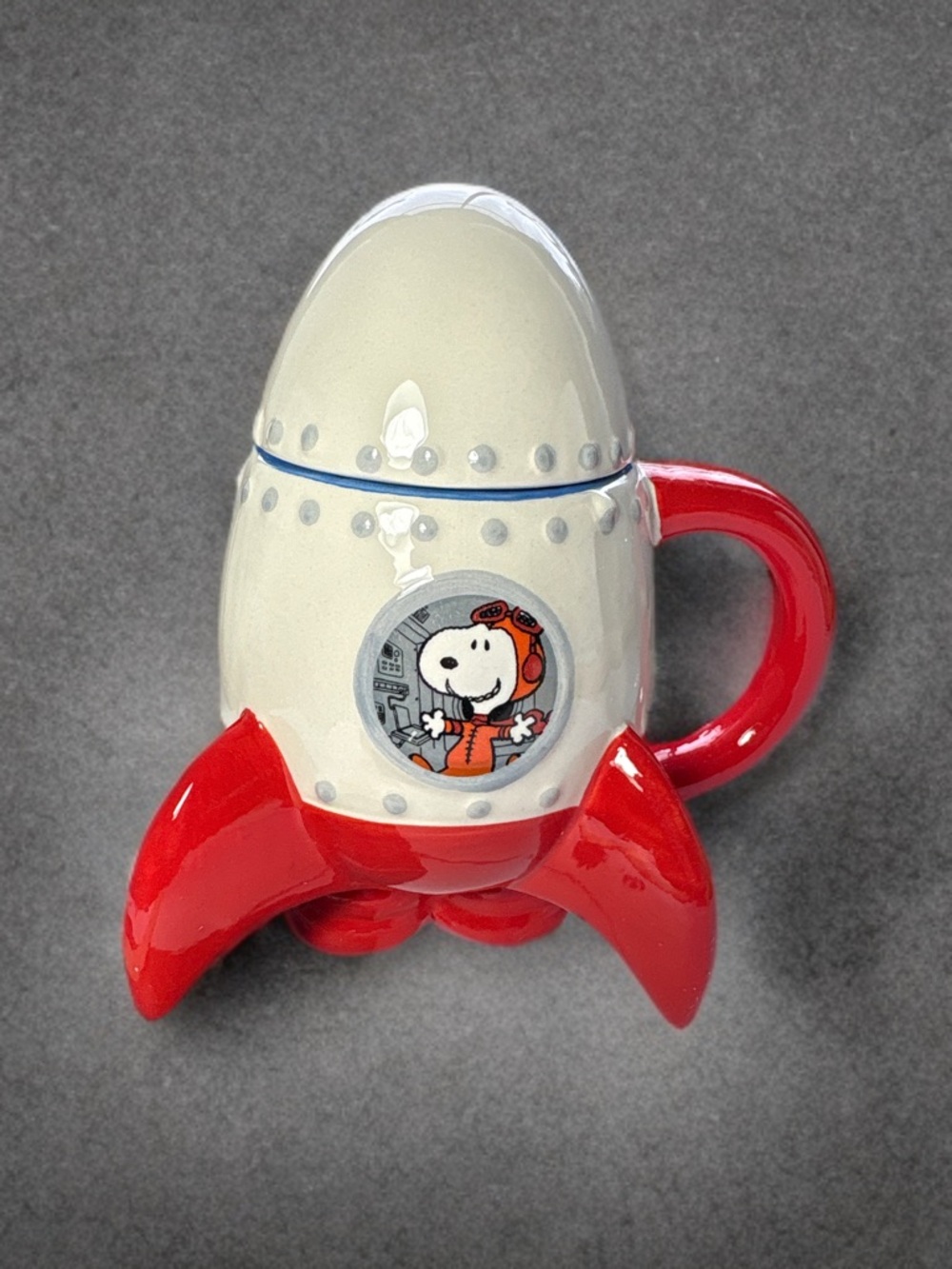 Snoopy Rocket Astronaut Ceramic Mug - White and Red